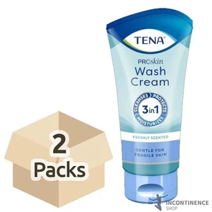 2x TENA ProSkin No Rinse 3-in-1 Wash Cream Tube - Freshly Scented - 150ml - Picture 1 of 5