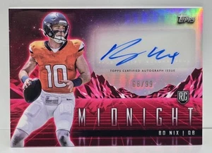 2024 Topps Midnight Football Bo Nix RC Horizon Signatures Twilight /99 Auto - Picture 1 of 2