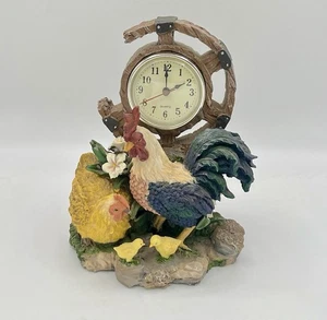 Vintage Hahn Henne Bauernhaus Harz Quarz Uhr Rustikal Landhaus Küche Landhaus - Bild 1 von 10