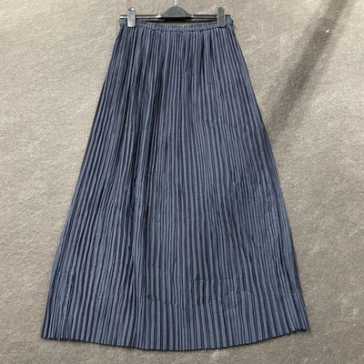 BANANA REPUBLIC FACTORY Pleated Maxi Skirt Women's Size M Preppy Navy - Image 1 of 4