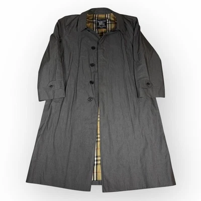 Gabardina Burberry para hombre talla 50 gris a cuadros Nova forrada en lana vintage Burberrys Foto 1 de 4