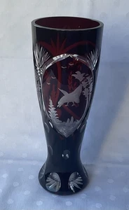 Kristall Weizenbierglas,Mundgeblasen in Rot - Bild 1 von 4