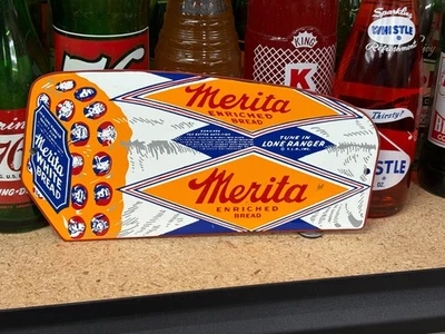 VINTAGE 1950's (MERITA BREAD) METAL DOOR PUSH SIGN, (NOS) NEW OLD STOCK, NICE - Image 1 of 4