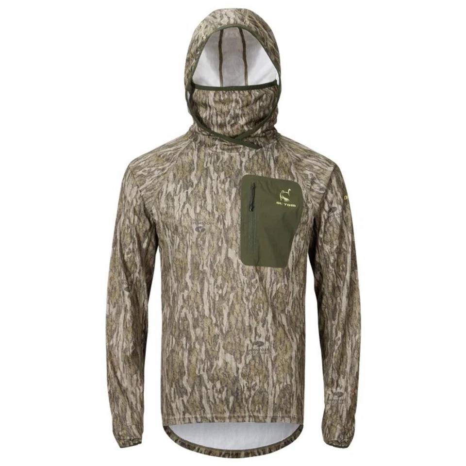Drake Waterfowl Men's Early Bird Gator Hoodie W/ Facemask Bottomland Large