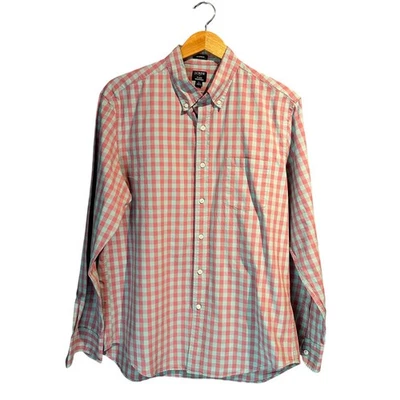 J. Crew Grande Preppy Flex Lavado Clásico Azul Rosa Manga Larga Con Botones  Foto 1 de 4