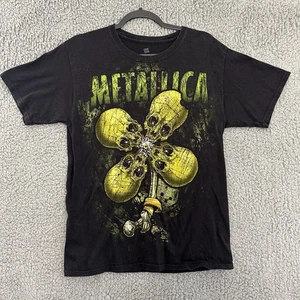 Metallica No Leaf Clover Pushead 4 Skulls T-Shirt Mens Medium ( Smaller) Hanes - Picture 1 of 10