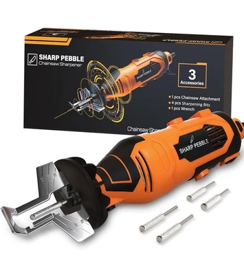Sharp Pebble Electric Chainsaw Sharpener Kit - Comes with Chain Black/Orange  - Image 1 of 4