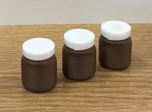 Kitsch Kawaii Gumball Food nutella jar Charm Bead x 3 3d printed miniature - Picture 1 of 2