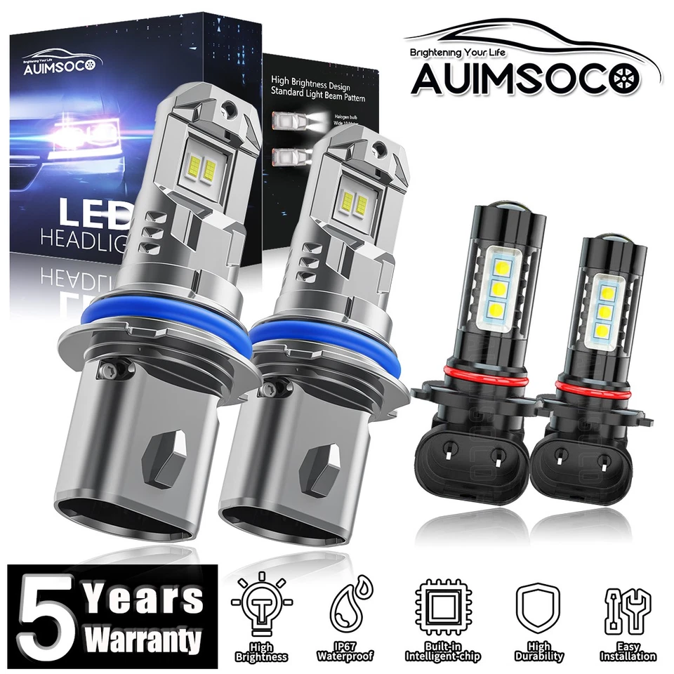 For Ford F-450 Super Duty 2001-2004 LED Headlights White Bulbs High Low Fog Beam - Image 1 of 4