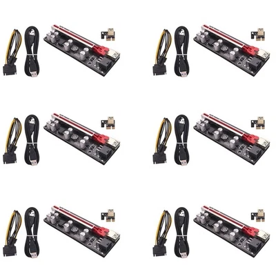 6 StüCke VER009S Plus PCI-E Riser Karte PCI Express 1X Bis 16X Adapter mit 1399 - Bild 1 von 4