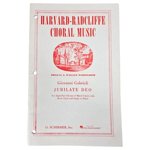 Harvard Radcliffe Choral Music Score Giovanni Gabrieli Jubilate Deo HL50324580 - Picture 1 of 16