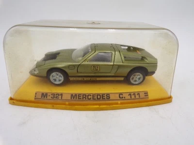 70 年代 Auto Pilen 西班牙 1/43 比例压铸 M-321 绿色绿色梅赛德斯 C. 111 带盒 — 第 1/4 张图片