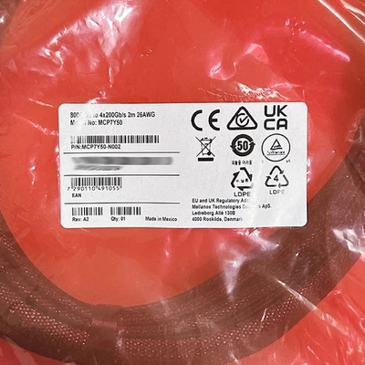 NEW NVIDIA Mellanox MCP7Y50-N002 800G to 4x 200Gb (DAC) 2m Fin to Flat Cable - Image 1 of 3