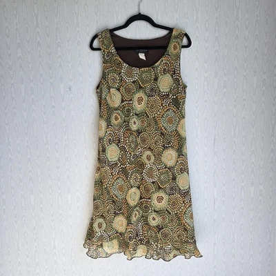 Vestido De Colección Años 90 Conectado Para Mujer 12P Funda Corte Sesgado Gasa Retro Boho Abstracto Foto 1 de 4