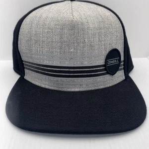 O'Neill Snapback Cap grau & schwarz gestreift Patch Logo Unisex - Bild 1 von 5