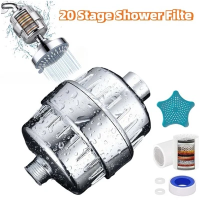 20 Stage Shower Head Filter-2pcs Replaceable Filter Cartridges for Hard Water UK