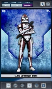 Star Wars Card Trader 2018 Rank & File Clone Commander Stone Super Rare DIGITAL - Picture 1 of 2