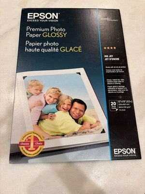 NEW Epson Premium Photo Paper Glossy 13x19 20 Sheets Ink Jet SEALED - Image 1 of 4