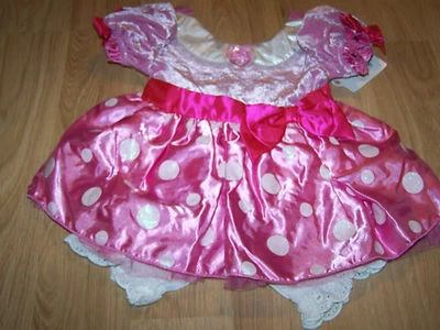 Size 3-6 Months Disney Store Minnie Mouse Costume Dress & Bloomers Pink New - Image 1 of 4