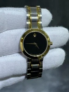 MOVADO Two Tone Ladies Black Dial Museum Collection 08.3.19.1499 Watch Gift - Picture 1 of 20