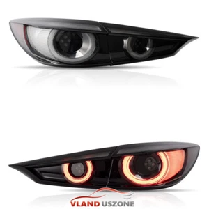 Left + Right Side VLAND LED Halo Taillights Assembly For 2014-2018 Mazda 3 Axela - Picture 1 of 12