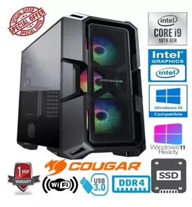 i9 GAMING PC - INTEL CORE i9 10900K 5.3GHz 32GB RAM 1TB SSD INTEL UHD GRAPHICS - Picture 1 of 10