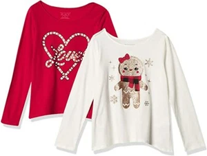 The Children's Place Girls' Toddler Winter Top 2-Pack, Classic Red Size 5T - Picture 1 of 5