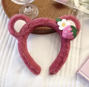 Disney Inspired Toy Story Lotso Bear Strawberry Plush Ear Headband - Picture 1 of 2