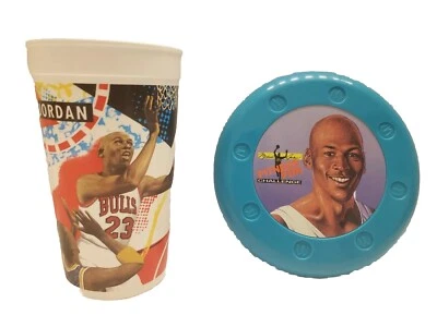 Michael Jordan McDonalds Cup Frisbee Vintage 1993 1991 Chicago Bulls Basketball - Image 1 of 4