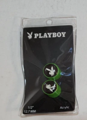 Spencers Playboy Bunny Logo Black Green Gauges Acrylic 1/2" 12.7MM Brand New - Image 1 of 3