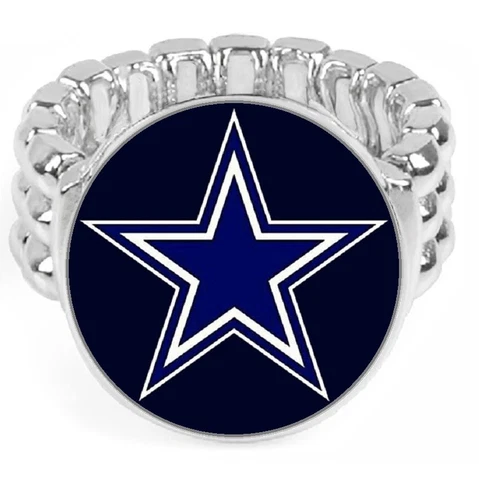 Dallas Cowboys Silver Men's Women's Football Ring Fits All Sizes w Gift Pkg D2 Cover