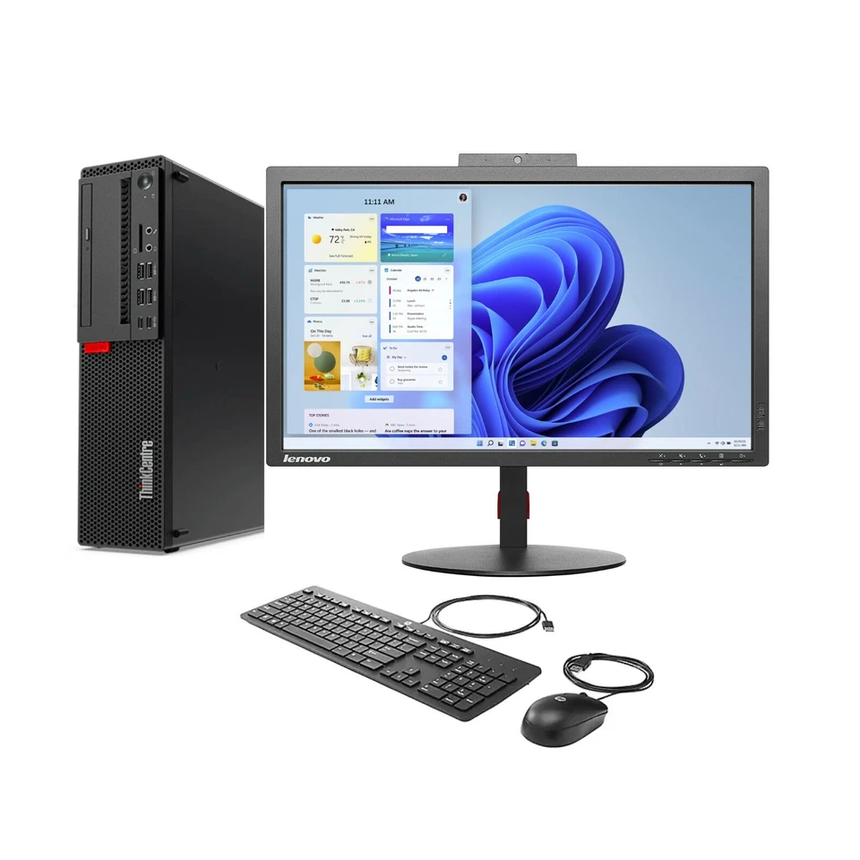 Lenovo ThinkCentre AIO with Builtin Webcam, Speaker, Intel Core i5 7500, 22" FHD - Image 1 of 1