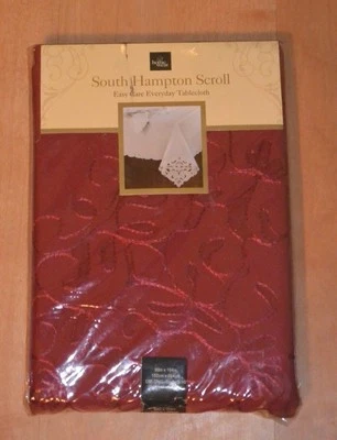 South Hampton Scroll embroidered Red Wine 60 x 104 Oblong Tablecloth - Image 1 of 4