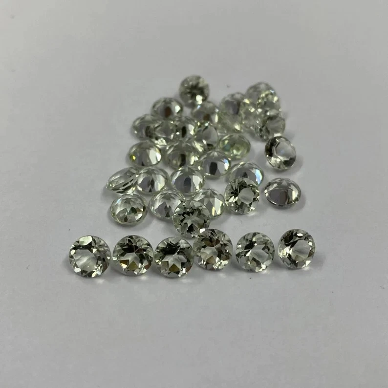 Amatista verde natural 4 mm redondo facetado calibrado tamaño piedra preciosa suelta 10 piezas Foto 1 de 4