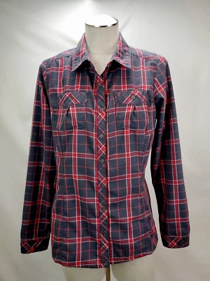 Camisa Top Mountain Hardwear Para Mujer Talla Pequeña Gris A Cuadros Manga Larga Con Botones Foto 1 de 4