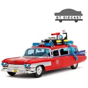 JADA TRANSFORMERS GHOSTBUSTERS 1959 CADILLAC AMBULLANCE ECTO-1 1/24 RED 35466 - Picture 1 of 6