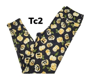 Leggings Tc2 LuLaRoe calabazas de Halloween en gris se adapta a 18/24 - Imagen 1 de 1