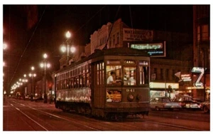NEW ORLEANS CAR #941 ON CANAL ST ROUTE,JULY,1961.VTG RAILROAD POSTCARD*B1 - Picture 1 of 2