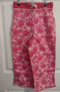Disney Store Ariel Hawaiian Themed Y2K Girls Crop Pants L Size L 10/12 Floral - Picture 1 of 7