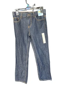 Cat And Jack Boys Relaxed Straight Adjustable Waist Size 14 Blue Jeans - Picture 1 of 3