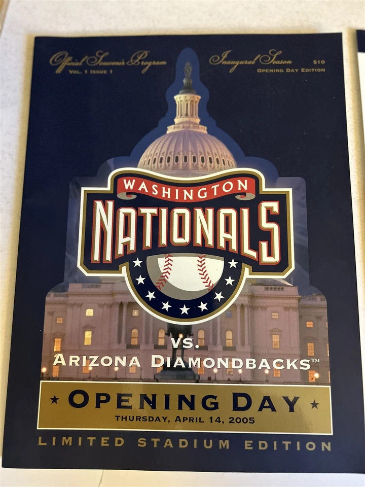 2005 WASHINGTON Nationals OPENING DAY Program 4/14/05 vs ARIZONA DIAMONDBACKS - Image 1 of 3