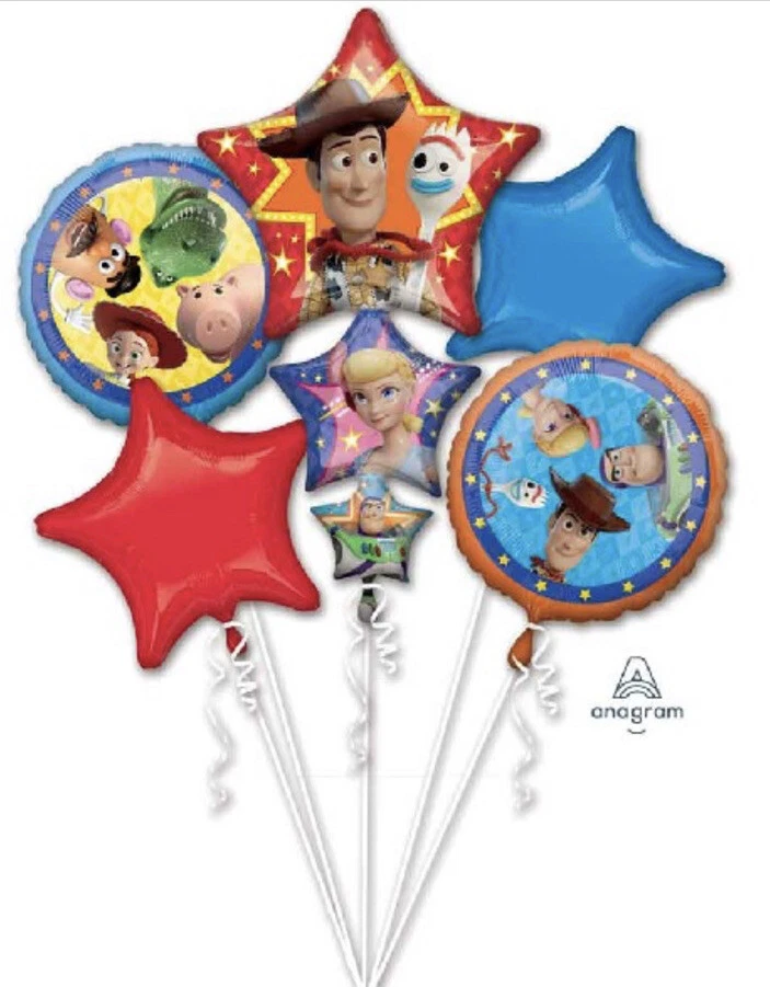 TOY STORY 4 BALLOON BOUQUET DEFLATED X5 Children’s Party Balloons - Image 1 of 2