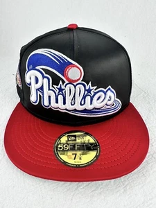 NEW ERA 5950 FITTED HAT PHILADELPHIA PHILLIES FULL SATIN SIDE PATCH 7-1/8 - Picture 1 of 5