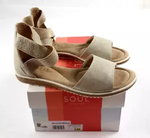 Soul Naturalizer Women's 6M Willa Gold Metallic Open Toe Slip On Sandals NEW - Picture 1 of 11