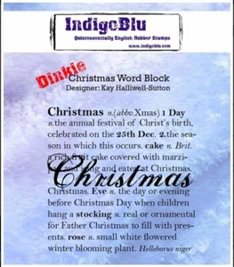 IndigoBlu Cling Mounted Stamp 3"X3" - Christmas Word Block - Picture 1 of 1