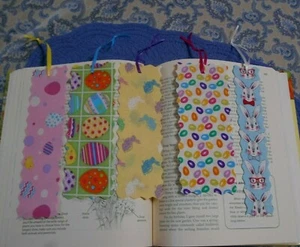 Bookmarks Fabric or Cloth EASTER Theme Ribbon Variety Pack Lot of 5 Handmade - Picture 1 of 3