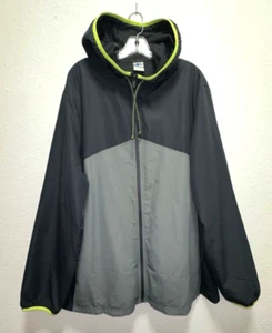 STARTER 3XL 54/56 Big Man gefütterte 2-farbig grau & limettengrün Besatz Windbreaker Jacke - Bild 1 von 6