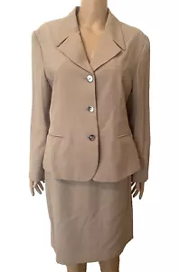 NWOT KASPER Arthur S. Levine Beige Skirt Suit Fully Lined Petite Size 14P - Picture 1 of 3
