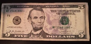 5 dollar bill star note 2013 - Picture 1 of 1