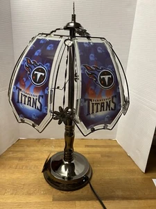 Tennessee Titans NFL 3 Way Touch Lamp 23” Tall 6 Glass Panels 9” New FREE SHIP - Picture 1 of 10
